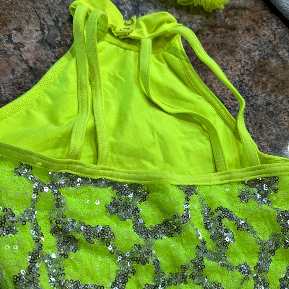 Neon yellow halloween dance outfit by Weissman worn once jazz - Picture 6 of 6